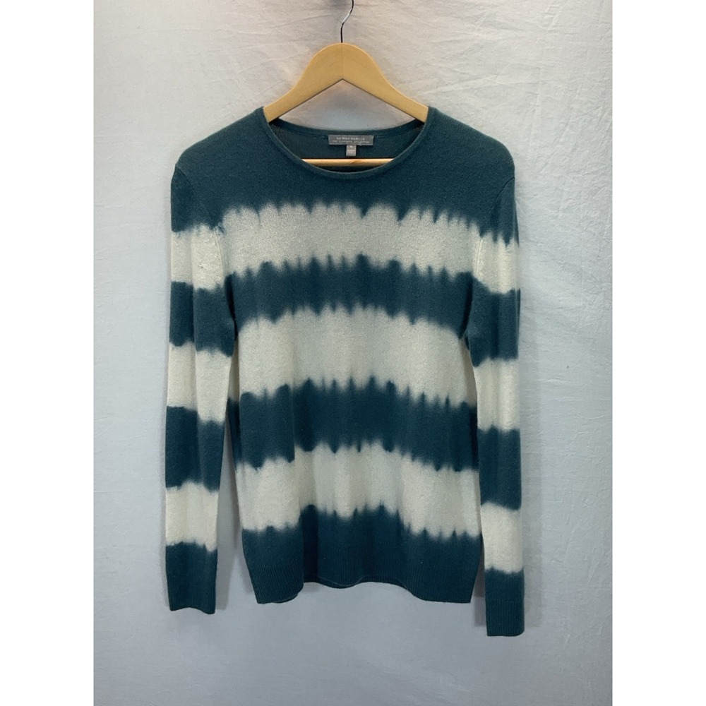Neiman Marcus Womens‎ 100% Cashmere Striped  Crew neck Sweater Size s Preppy